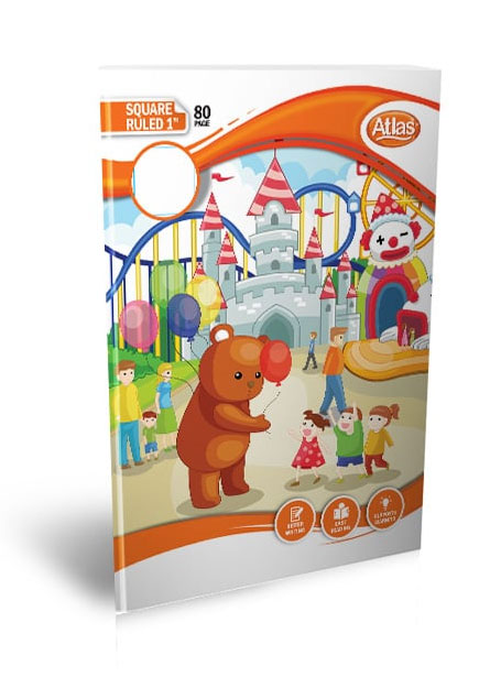 A5 80PGS ONE INCH SQUARE RULED ATLAS PRACTICAL BOOK